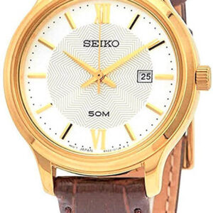 lbwm ĐỒNG HỒ NỮ SEIKO SUR644P1 DÂY DA MẠ VÀNG SANG TRỌNG