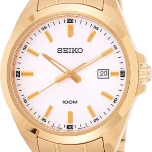 lbwm ĐỒNG HỒ NAM SEIKO SUR280P1 MÁY PIN DÂY KIM LOẠI MẠ VÀNG