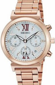 lbwm ĐỒNG HỒ NỮ SEIKO LUKIA NĂNG LƯỢNG MẶT TRỜI THÉP KHÔNG GỈ MẠ VÀNG HỒNG SSVS026